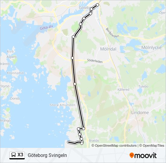 x3 Route: Schedules, Stops & Maps - Göteborg Svingeln (Updated)