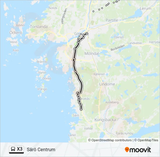 X3 Bus Line Map