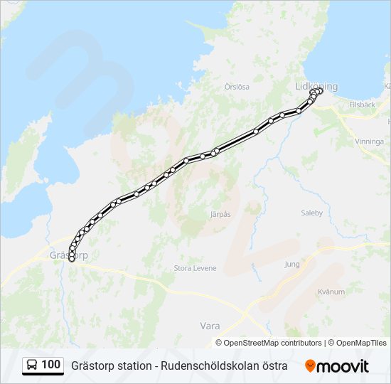 100 bus Line Map