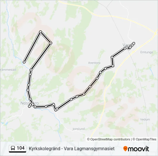 104 Bus Line Map