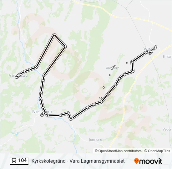 104 Bus Line Map