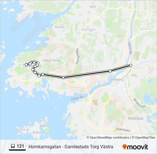 121 bus Line Map