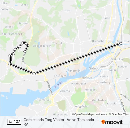 127 bus Line Map