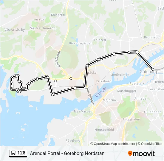 128 Bus Line Map