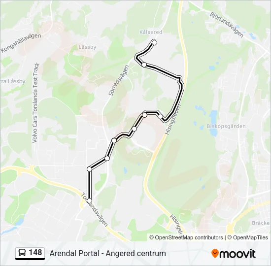 148 Bus Line Map
