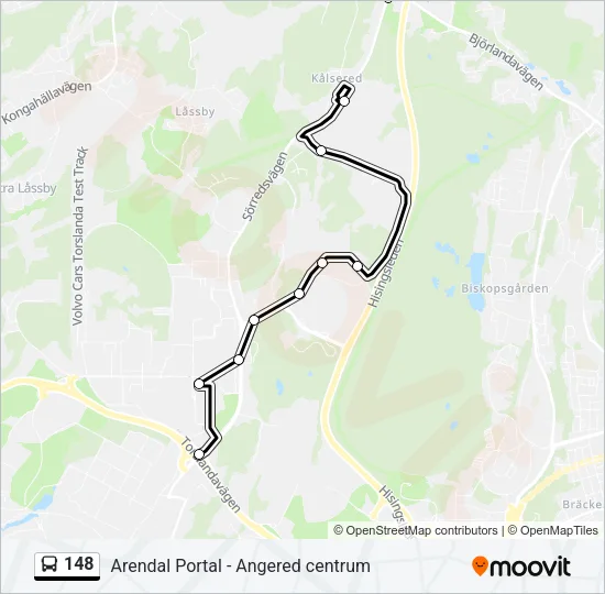 148 Bus Line Map