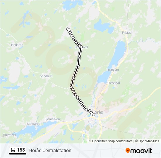 153 bus Line Map