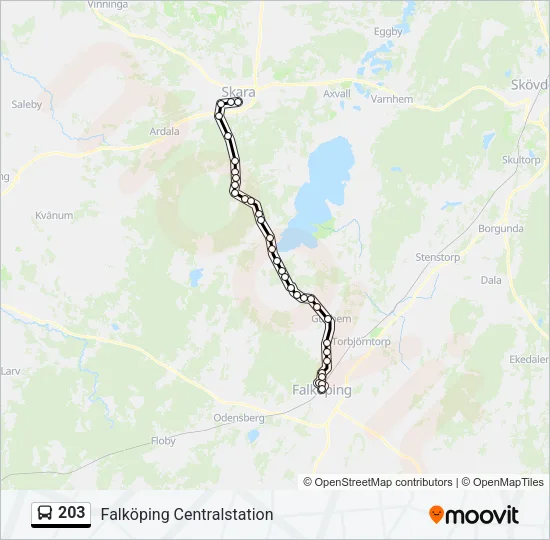 203 Bus Line Map