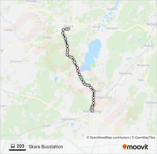 203 Bus Line Map