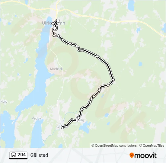 204 Bus Line Map