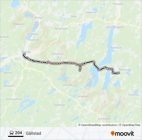 204 Bus Line Map