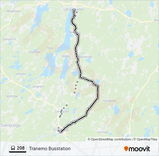 208 Bus Line Map