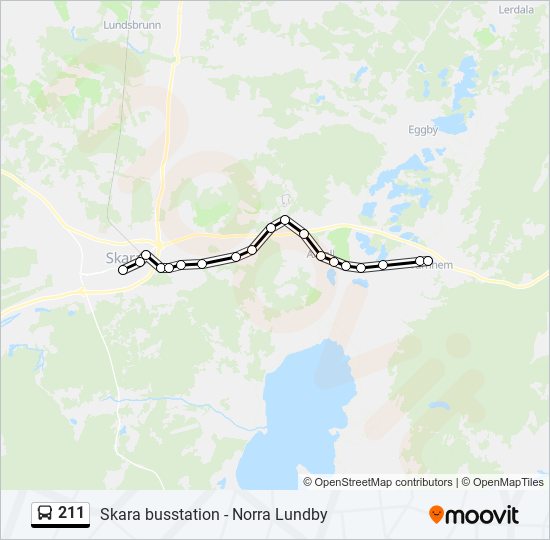 211 bus Line Map