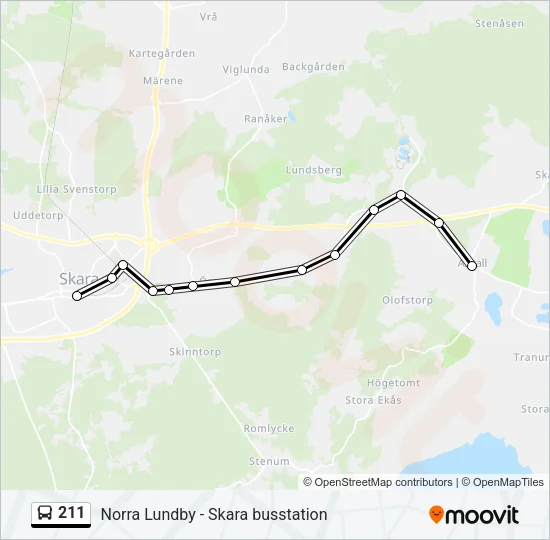 211 Bus Line Map
