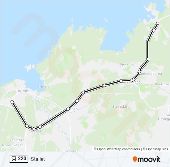 220 bus Line Map