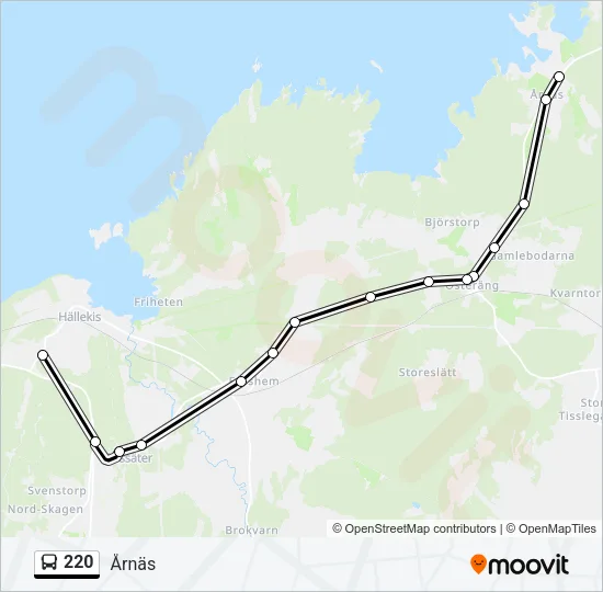 220 Bus Line Map
