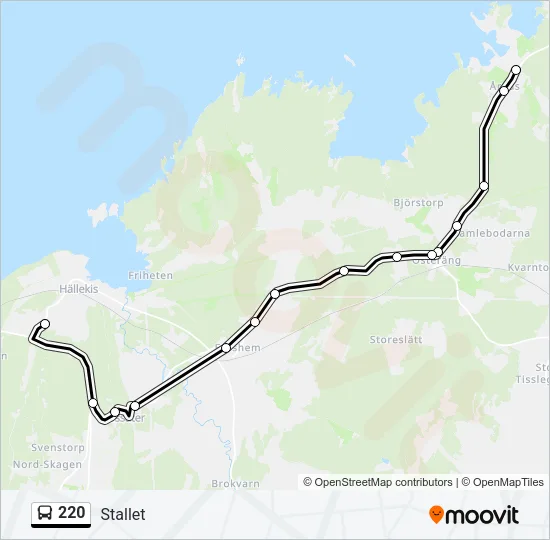 220 Bus Line Map
