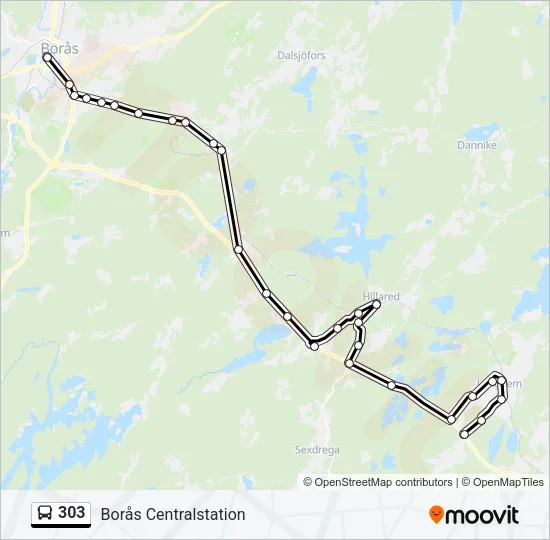 303 Bus Line Map
