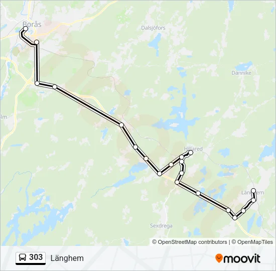 303 Bus Line Map