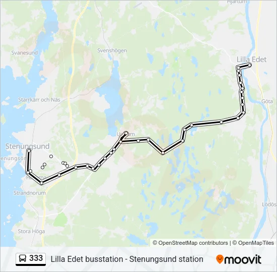 333 Bus Line Map