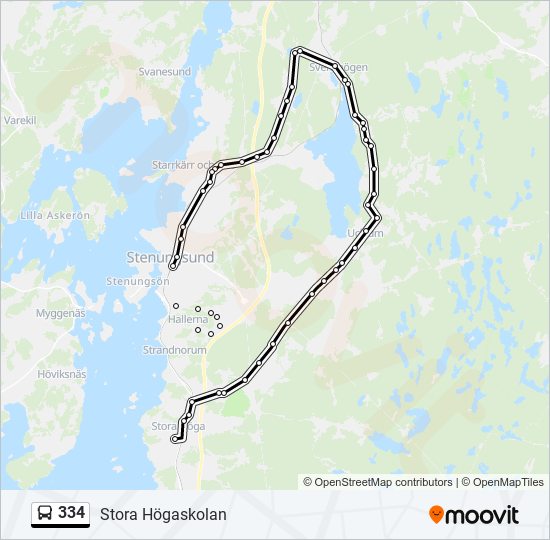 334 bus Line Map