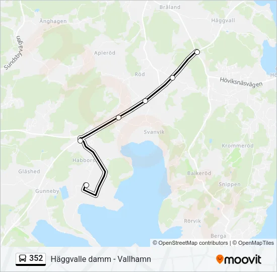 352 Bus Line Map