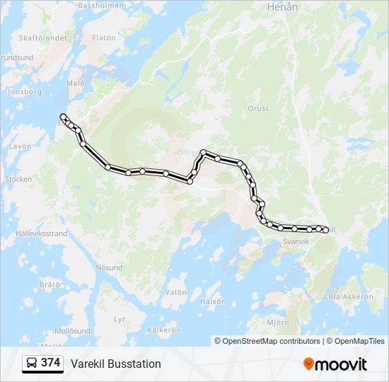 374 bus Line Map