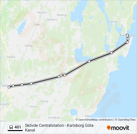 401 Bus Line Map