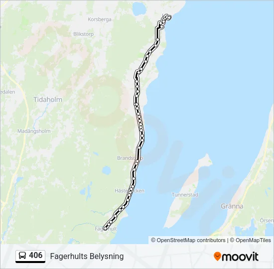 406 Bus Line Map