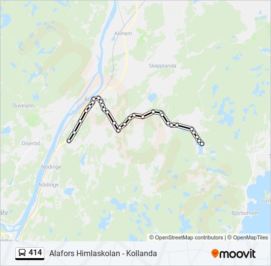 414 bus Line Map