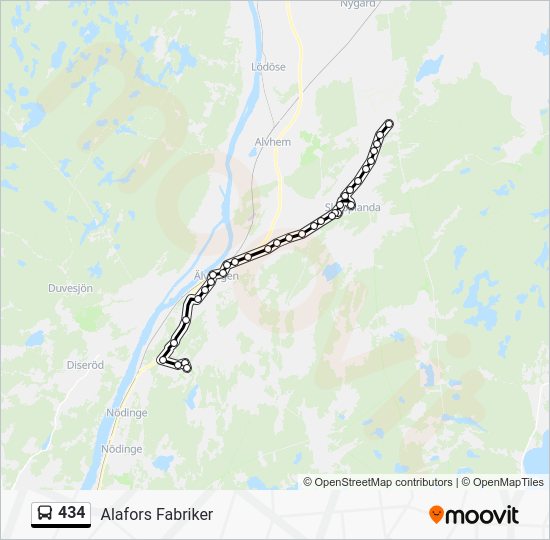 434 Route: Schedules, Stops & Maps - Alafors Fabriker (Updated)