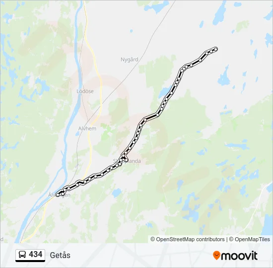 434 Bus Line Map