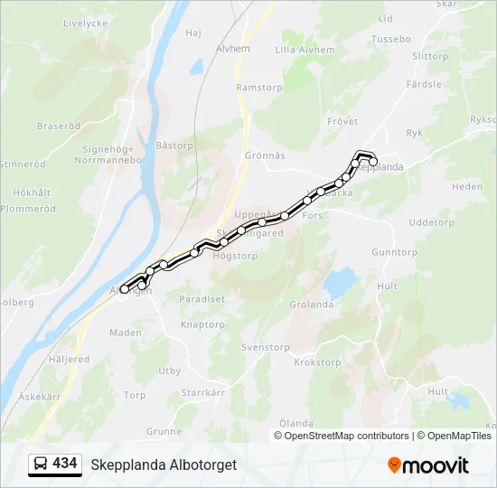434 Bus Line Map