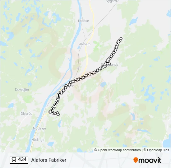 434 Bus Line Map