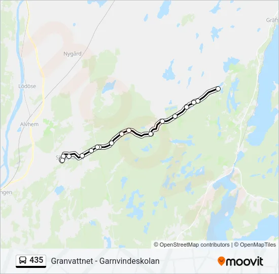 435 Bus Line Map