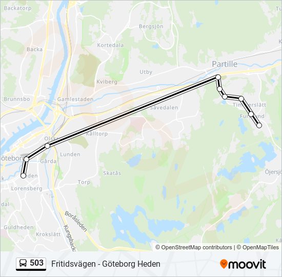 503 bus Line Map