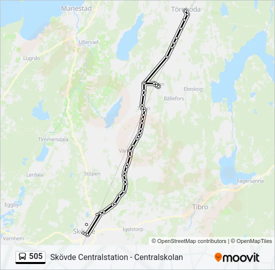 505 Bus Line Map