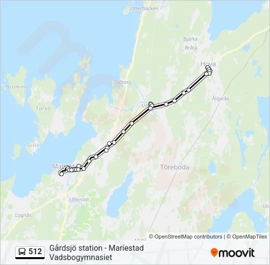 512 Bus Line Map