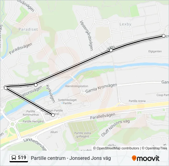 519 Bus Line Map