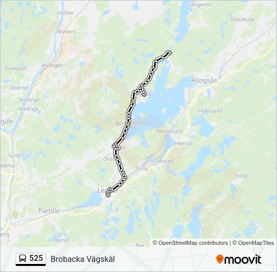 525 Bus Line Map
