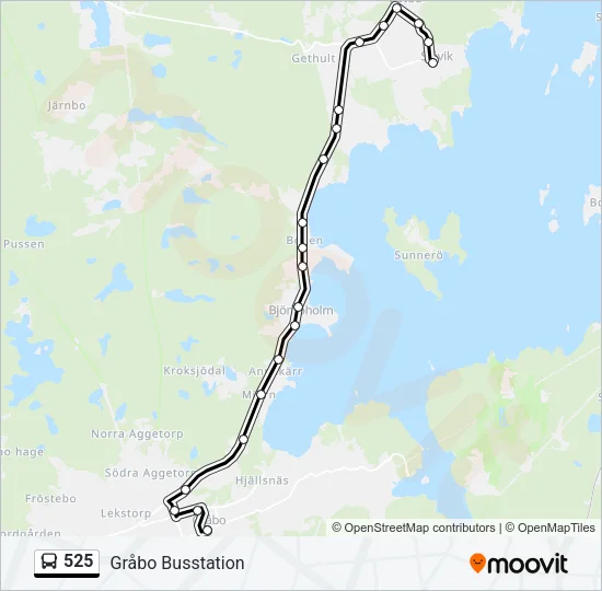 525 Bus Line Map