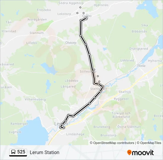 525 Bus Line Map
