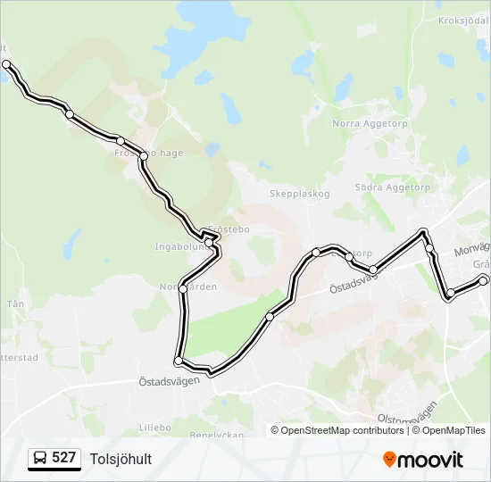 527 Bus Line Map