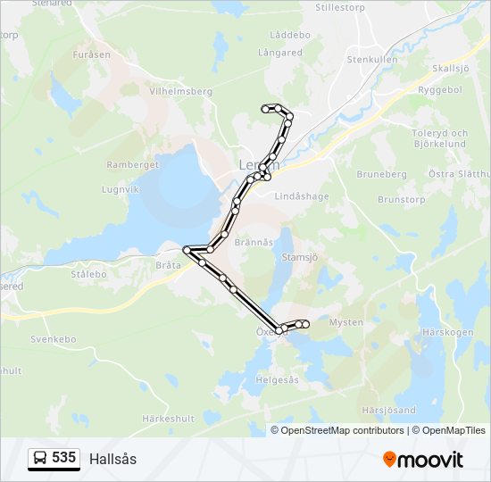 535 bus Line Map