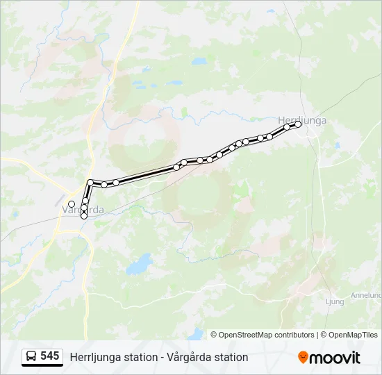 545 Bus Line Map