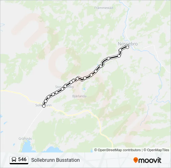 546 Bus Line Map