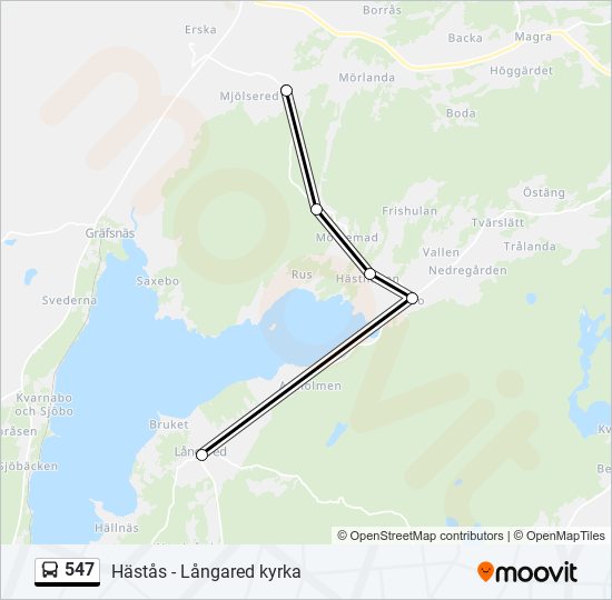 547 bus Line Map