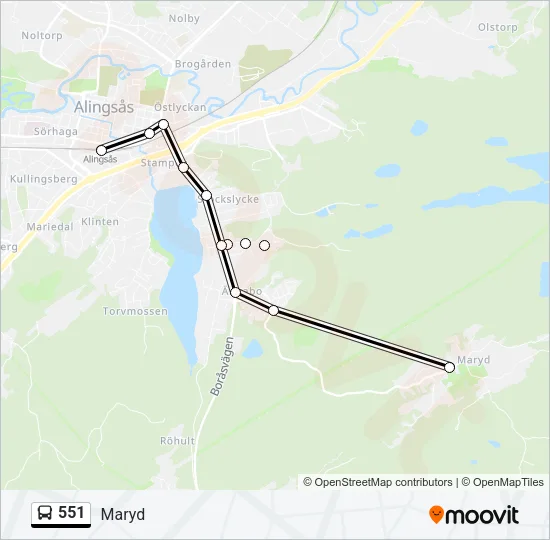 551 Bus Line Map