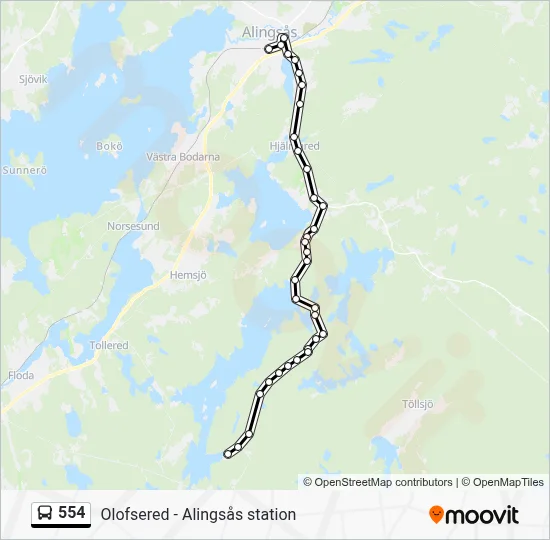 554 Route: Schedules, Stops & Maps - Alingsås Station (Updated)