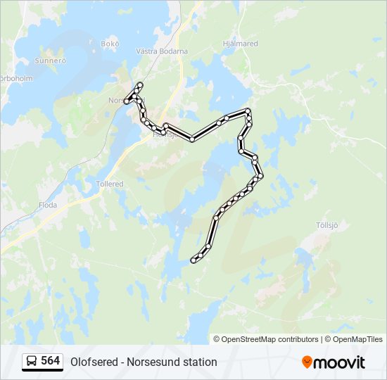 564 bus Line Map